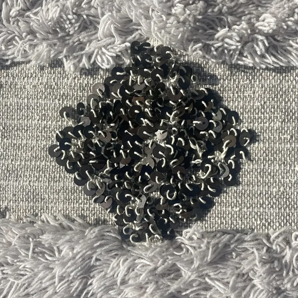 West Elm Diamond Beaded Wool 20”‎ Pillow Cover Sequin Shag NWT